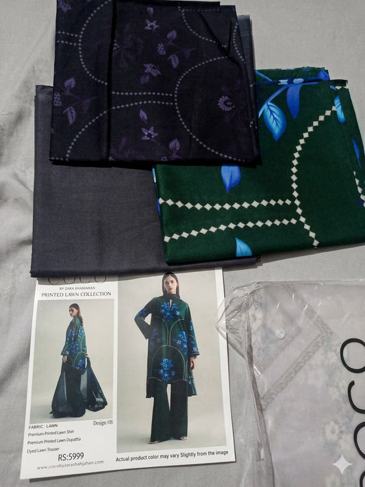 Coco by Zara Shahjahan Prints Unstitched Cotton 3Pc Suit D-03B Loom