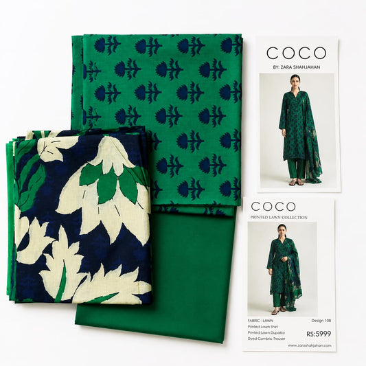 Coco by Zara Shahjahan Prints Unstitched Cambric 3Pc Suit