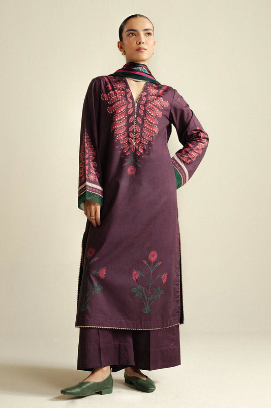 Coco by Zara Shahjahan Prints Unstitched Cambric 3Pc Suit D-07A Lilt