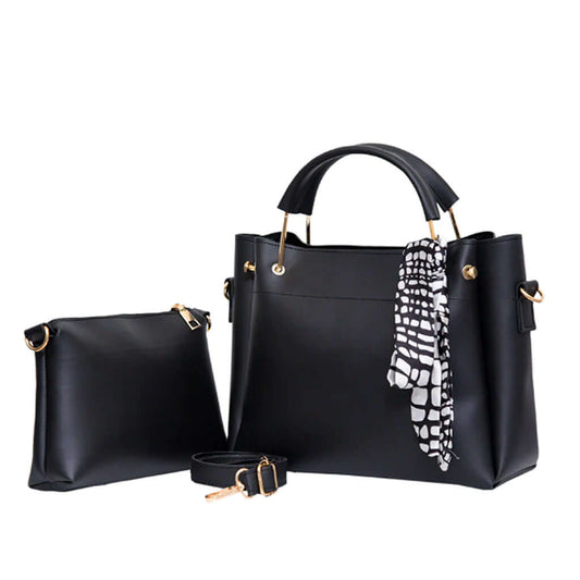 2-Piece Top Handle Bag Set - Black